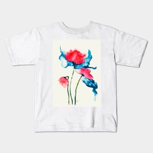 Poppies in Watercolour Kids T-Shirt